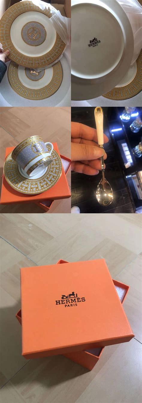 hermes spoons|authentic hermes plates.